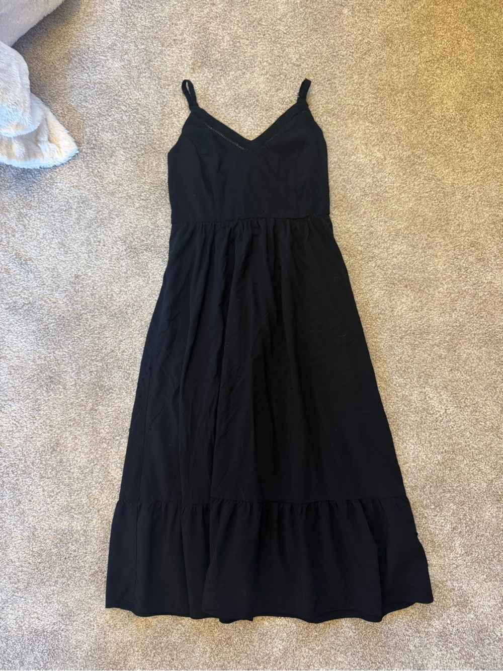 Old Navy Women's Black V-Neck Spaghetti Strap Midi Summer Dress